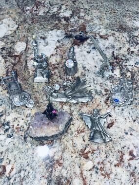 8 pc RAWCLIFFE & SPOONTIQUES Medieval Fantasy LOT Krakora Castle Pewter Figurine